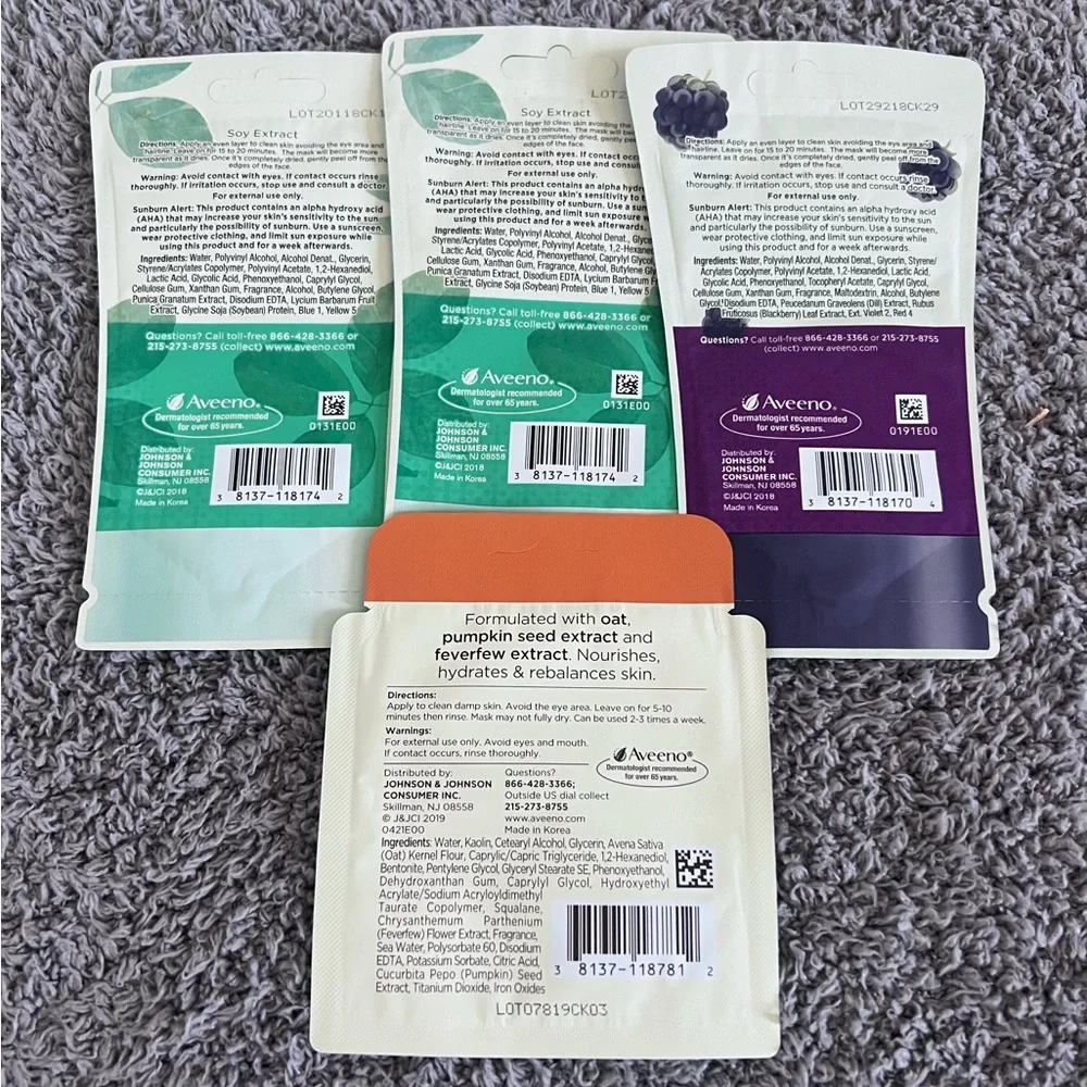AVEENO Mask Bundle X4 NEW